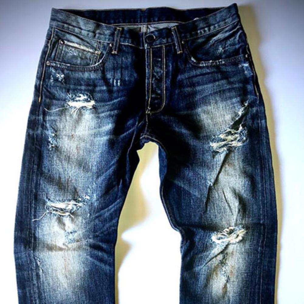 Stonewashed five pocket Jeans